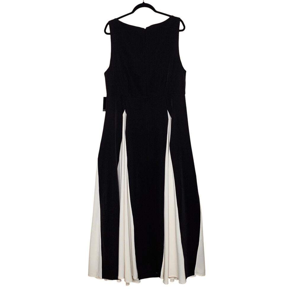 NWT ELOQUII Godet Gown Size 18 Black Creamy White Classic Formal Maxi Dress - Picture 6 of 14